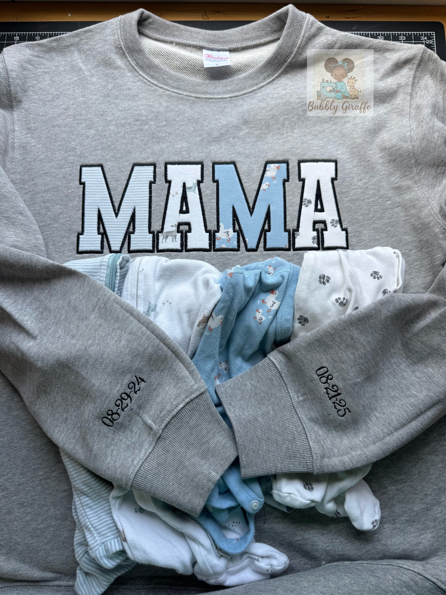 Keepsake MAMA Sweatshirt – Custom Baby Onesie